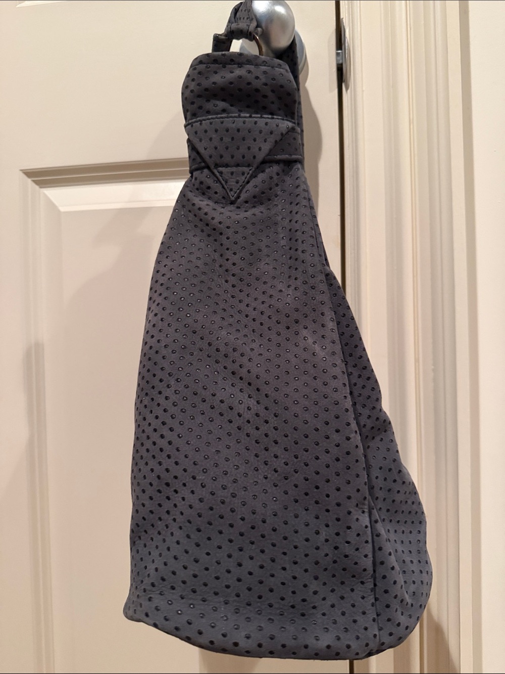 Blue suede backpack